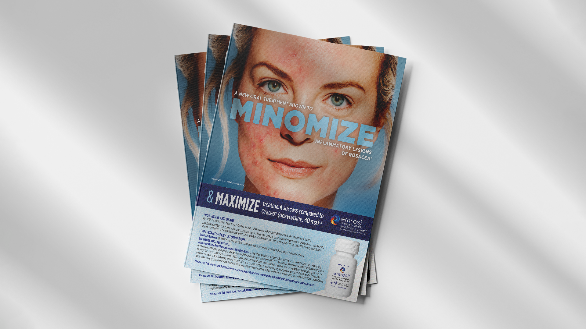 Emrosi Minomize campaign printed launch materials