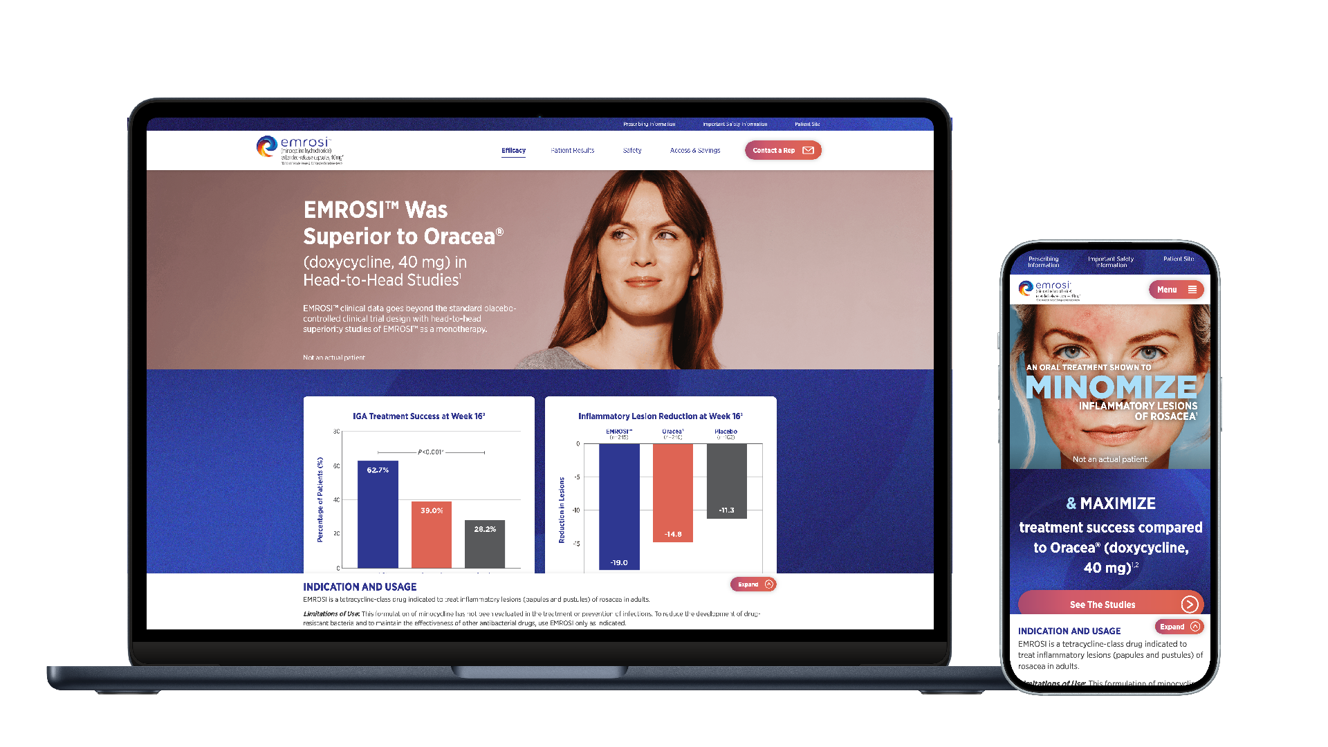 Emrosi website on desktop and mobile screens